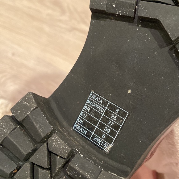 Forever 21 Maroon Patent Lace Up Chunky Combat Boots - Picture 6 of 6